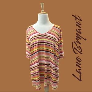 Lane Bryant Short Sleeve Striped T-shirt 22/24 New With Tags